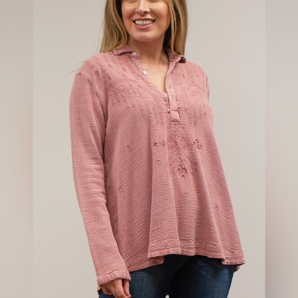 Kyla Seo Caite 100% Cotton Embroidered Double Gauze McKenna Top size Small NWT